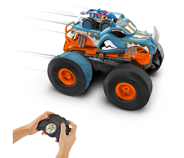 Hot Wheels Monster Trucks Rhinomite Mega Transformacja 1:12 - 1164342 - zdjęcie 2